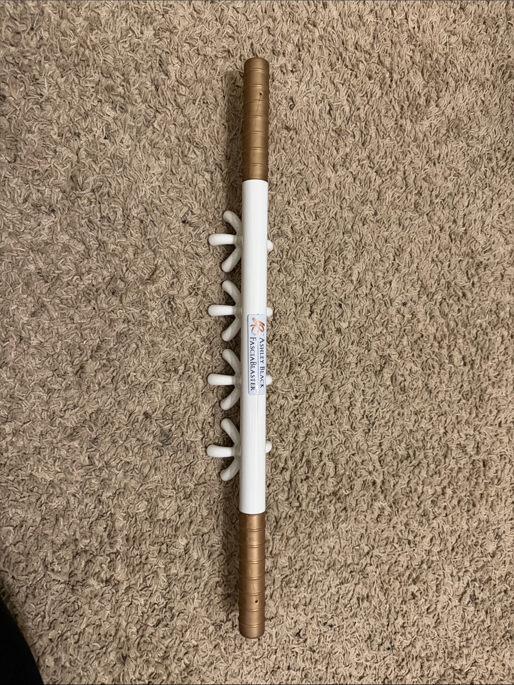 Ashley Black Faciablaster. 4 claw. White and Gold Muscle Roller Massage Stick